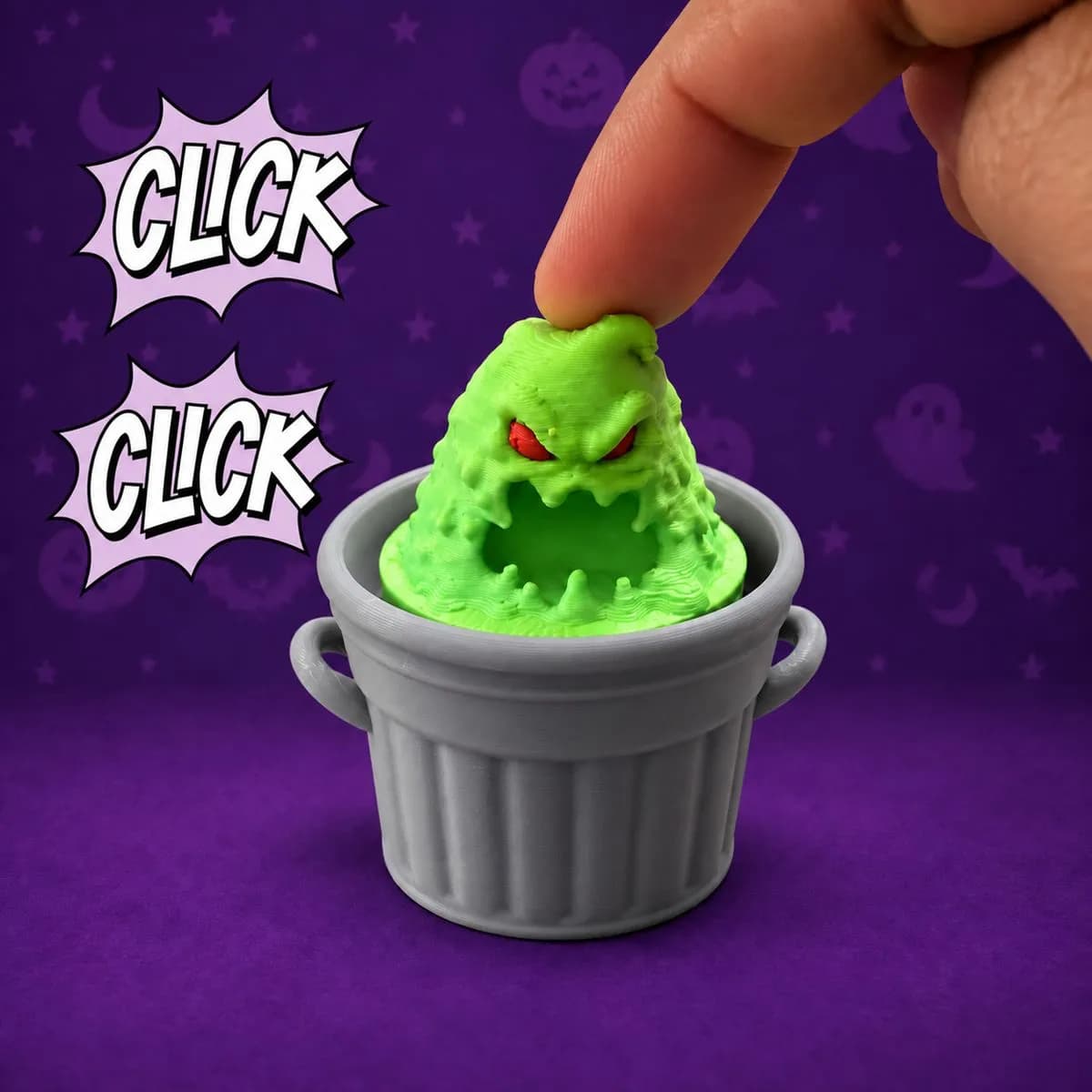 Slijmmonster clicker, gelicentieerd ontwerpvoorbeeld van Click Bait (1)
