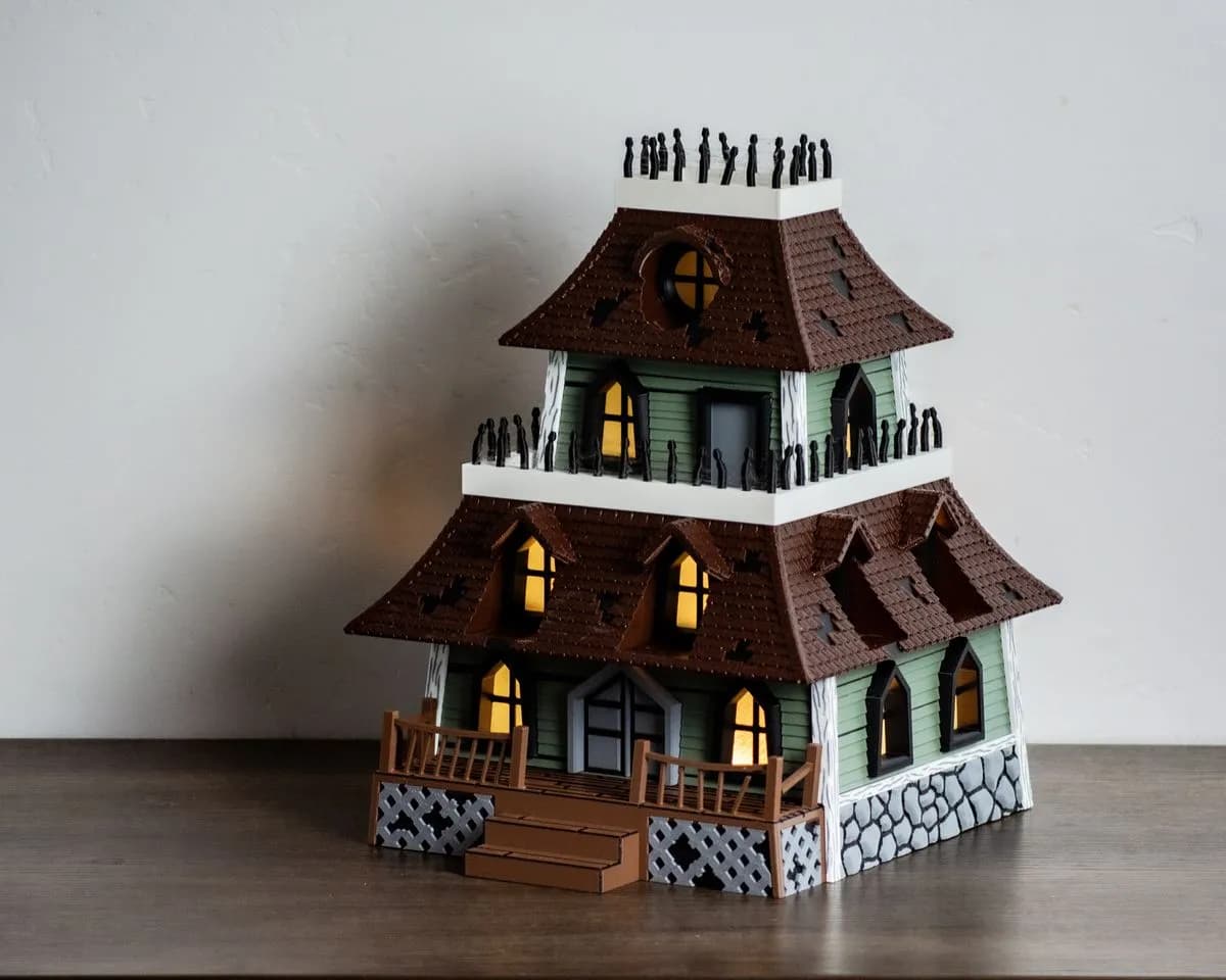 Spookhuis lamp, gelicentieerd ontwerpvoorbeeld van Bearded Printer (1)