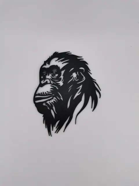 2D Chimpanzee Face Wall Art, catalogusmodel OT-05533BBF4D07