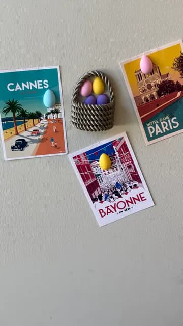 Easter Basket & Eggs Fridge Magnets, catalogue model OT-9EDB09099D20