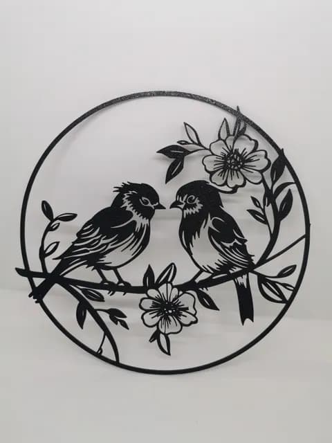 2D Birds with Flowers Wall Art, catalogue model OT-F98083B358F9