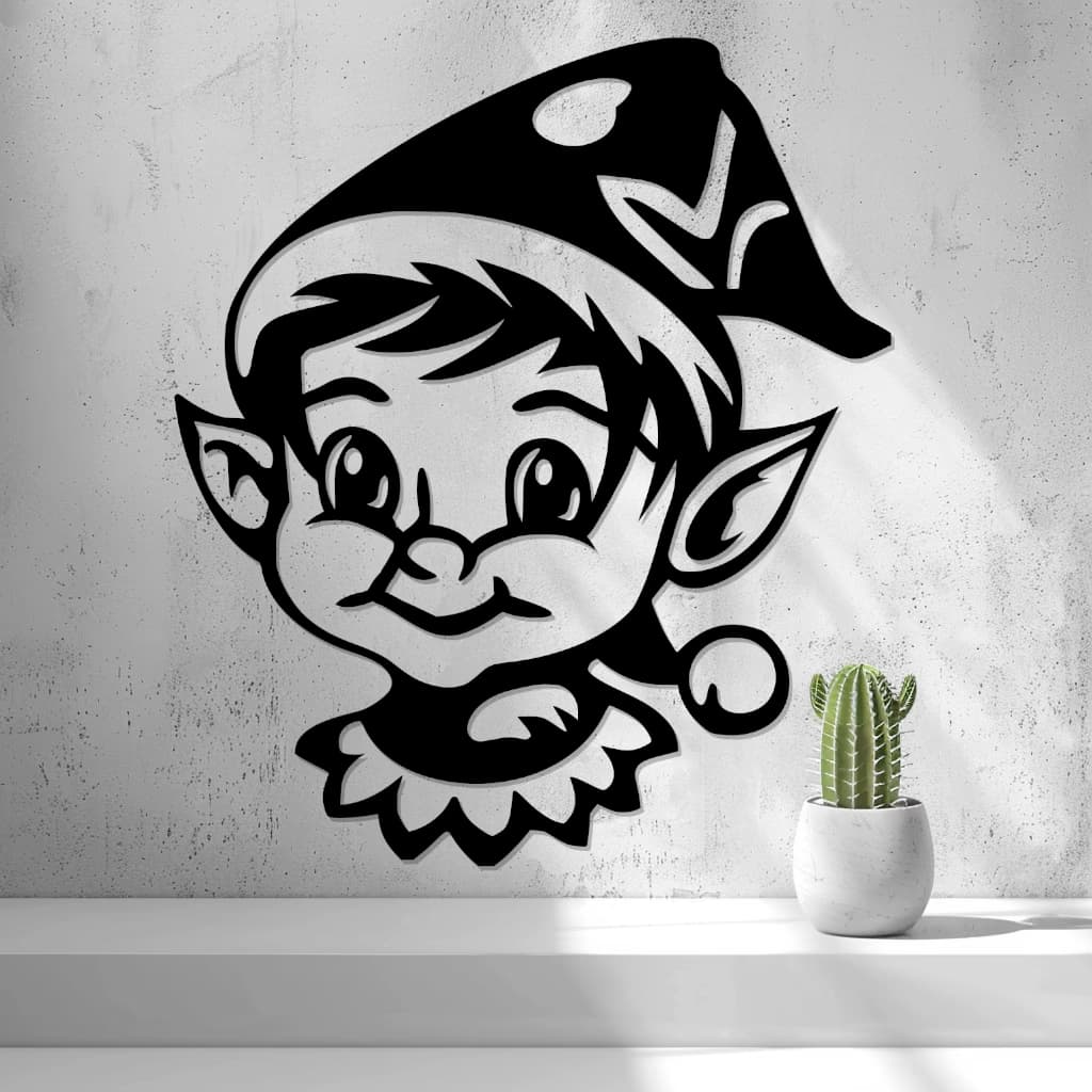 Kerstelf voor wand of raam, ontwerp van 2D Arts