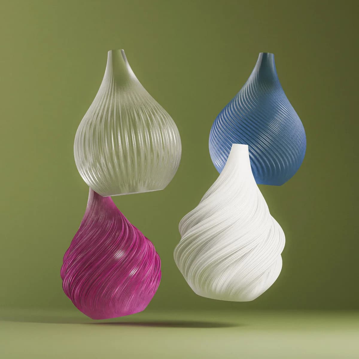 Swirl Drop ornaments, source design view 1 by kraken.stl