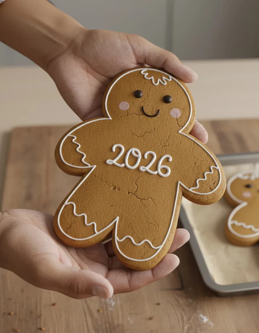 Large gingerbread man shape, source design view 1 by Three Happy D