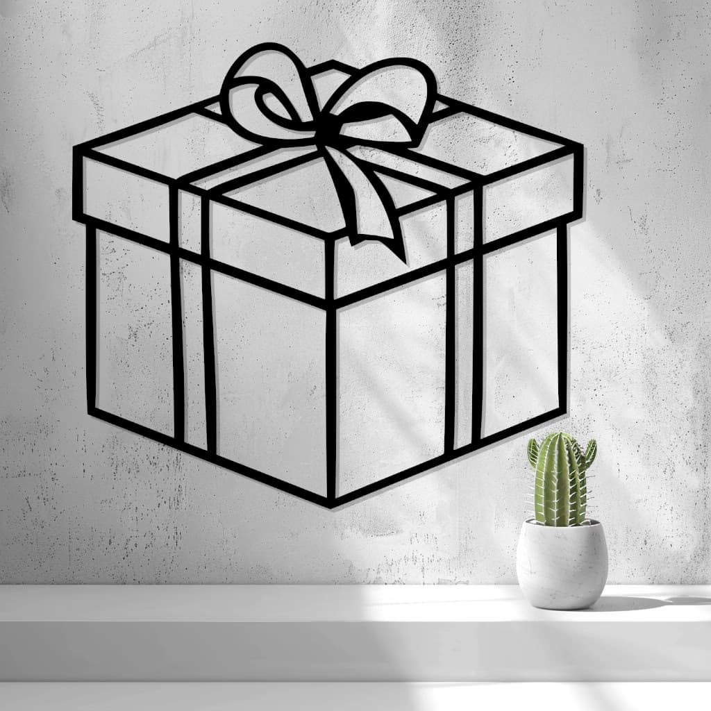 2d Christmas Present Wall Art/window Art, designed by 2D Arts