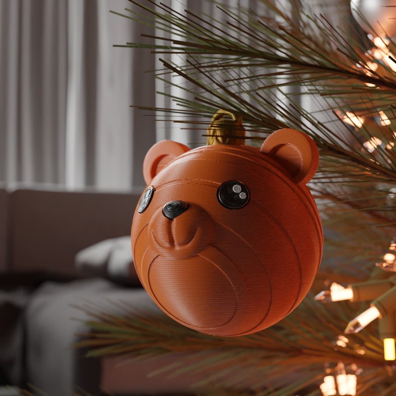 Kerstornament met beer, ontwerp van kraken.stl