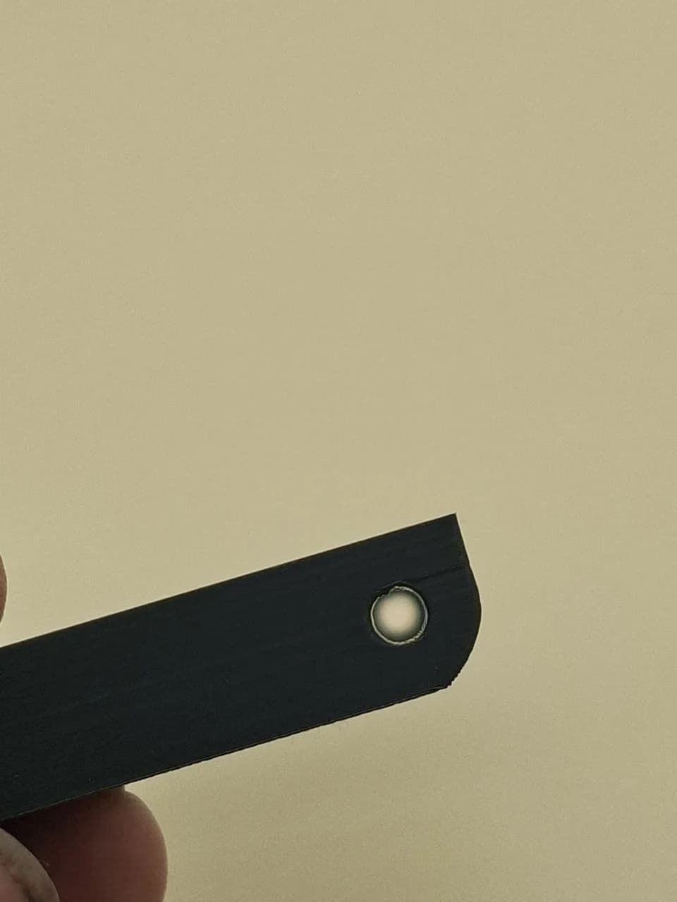 Front inspection of the version 3 horizontal hole and surrounding edge.