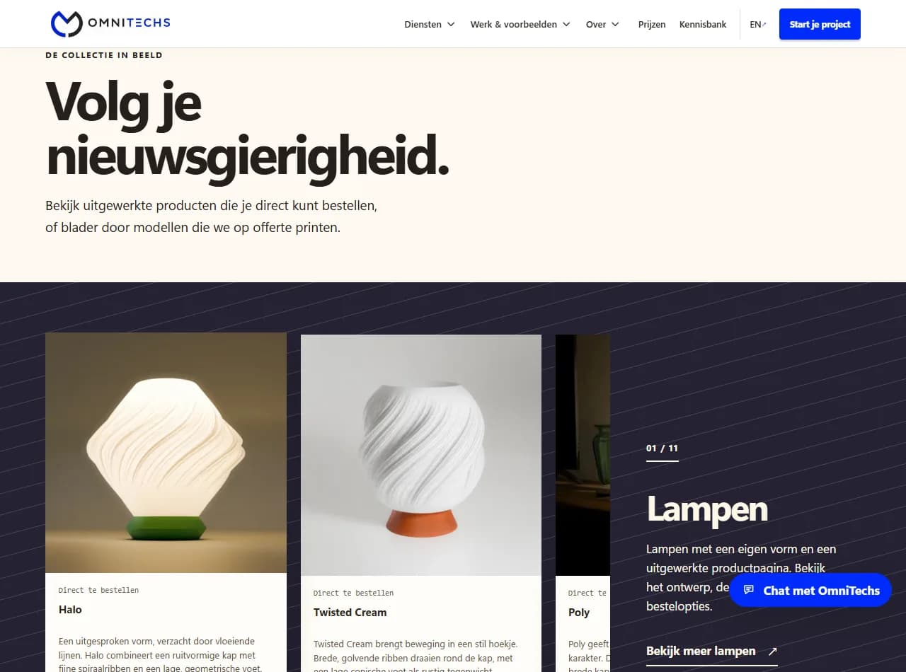 Productgalerij uit de OmniTechs 3D-printcatalogus, vastgelegd op 4 oktober 2026
