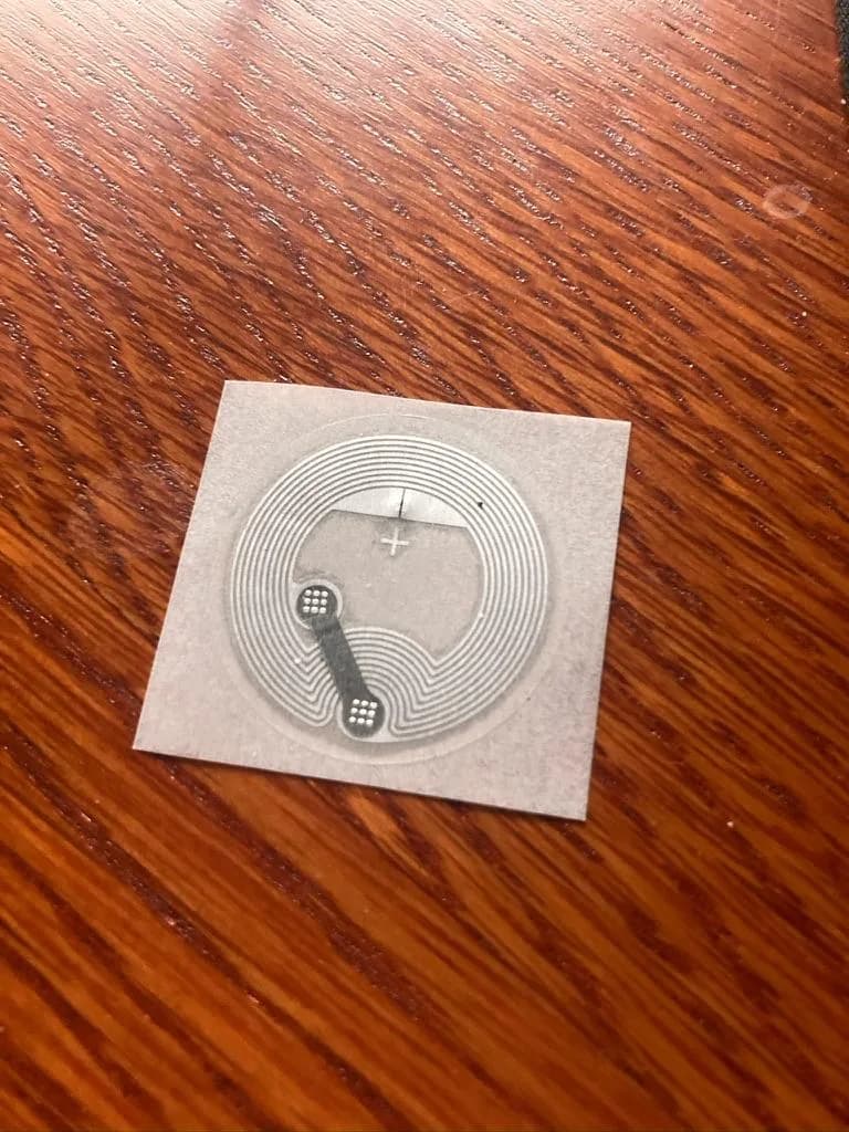 NFC inlay during a physical workshop test