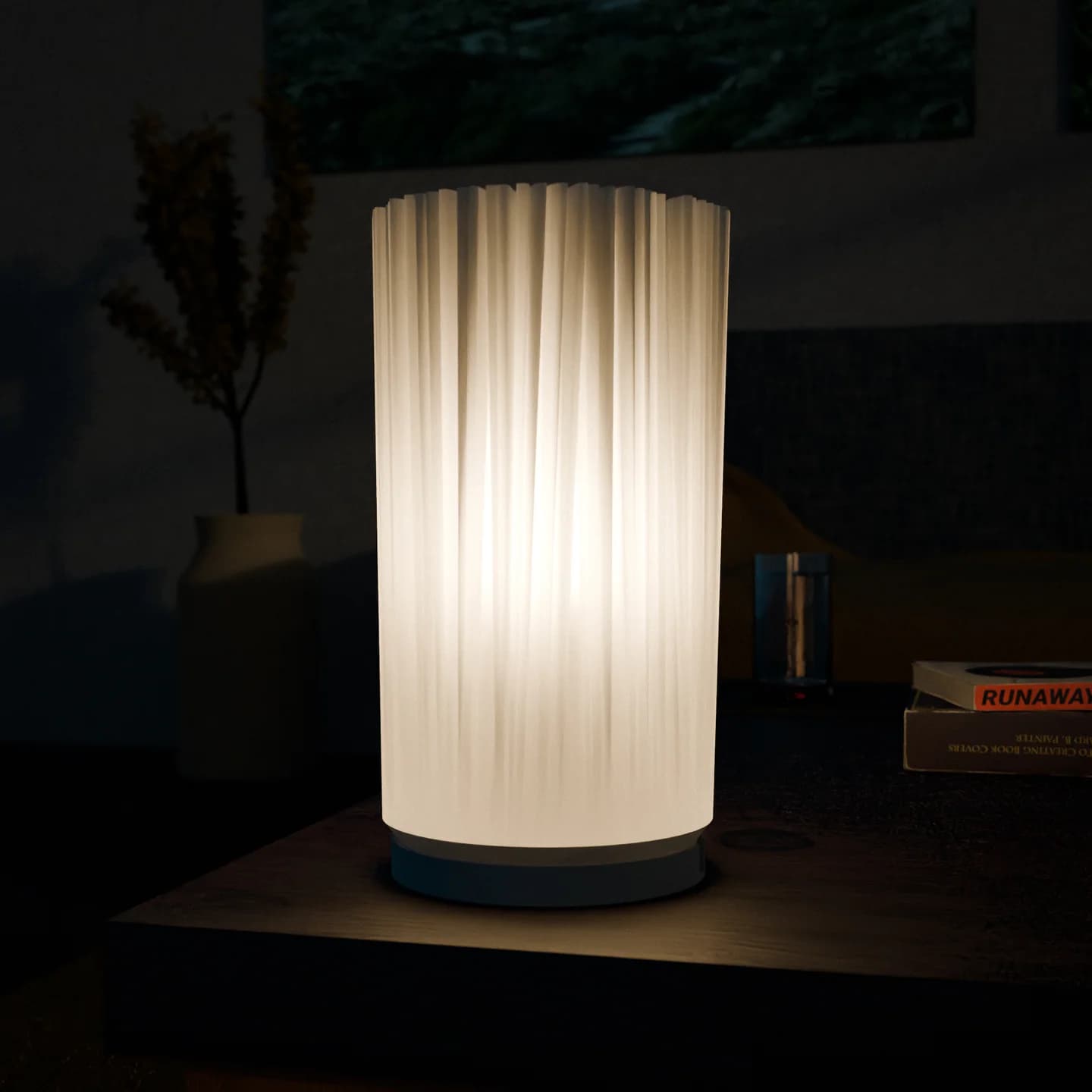 Coral Cascade – Verlichte cilinder met verticale ribben