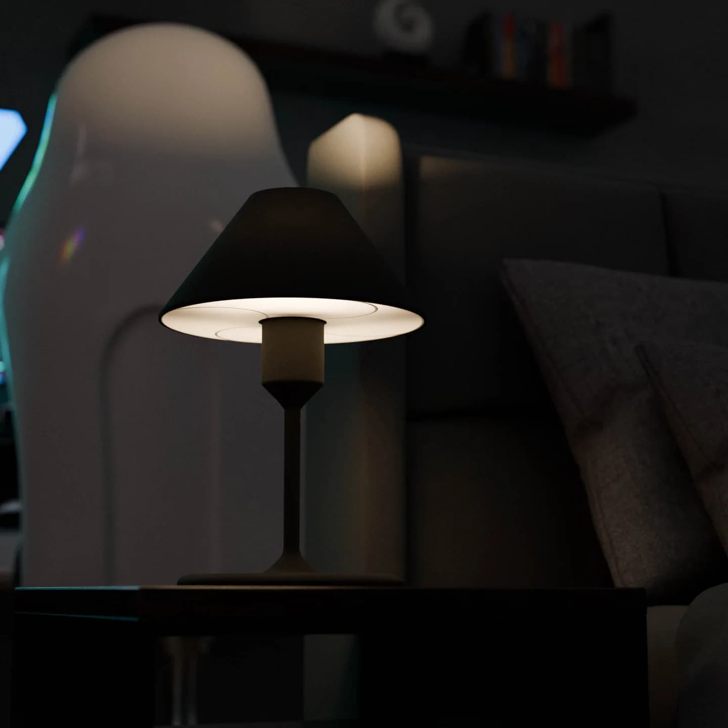 Noir – Noir verlicht naast een stoel