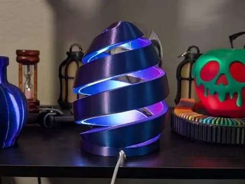 Spiral Egg: open spiral LED lamp print, design view 1