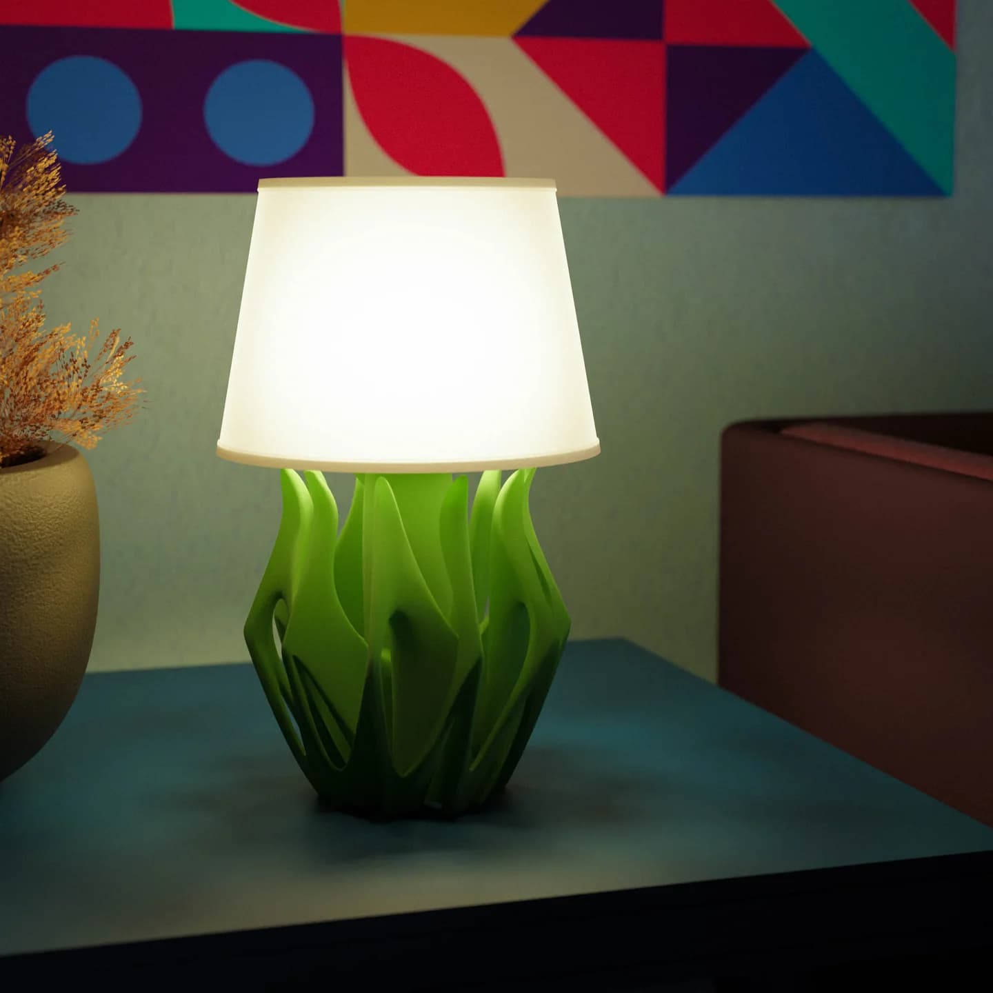 Verdant – Verdant verlicht met een bladachtige open voet