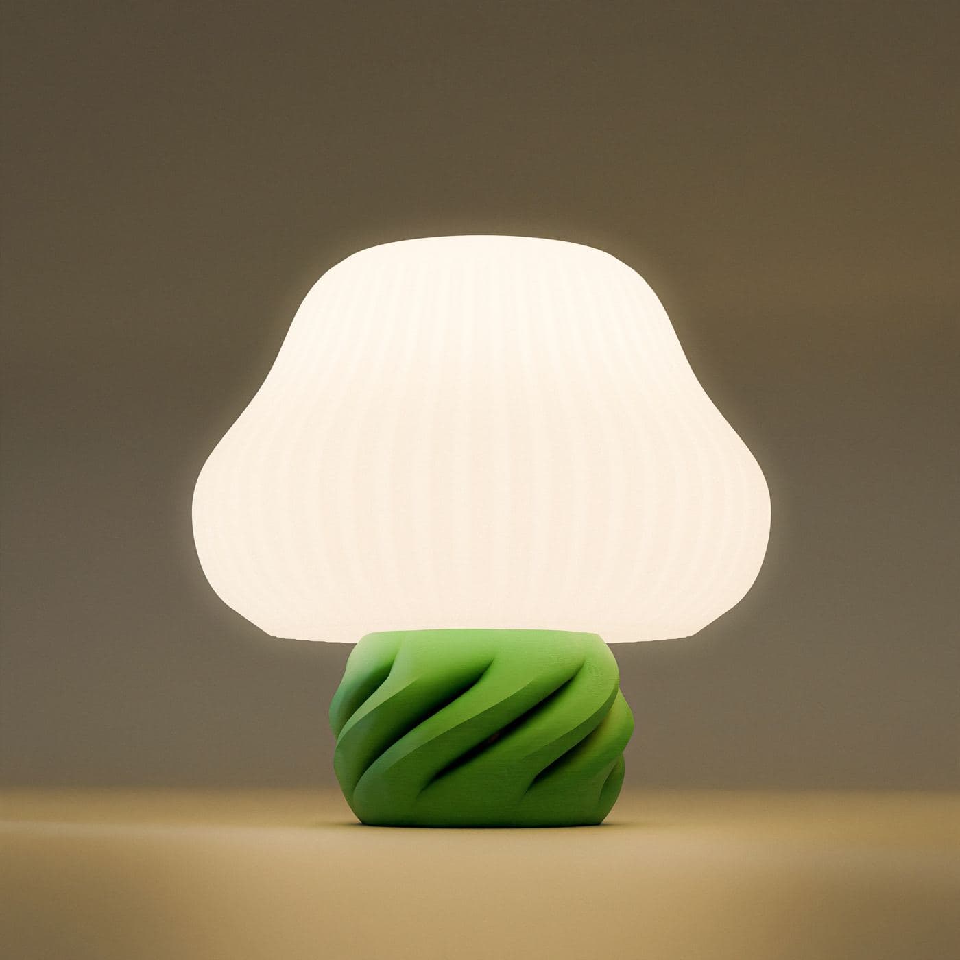 Lilo tafellamp met verticale textuur en gedraaide voet